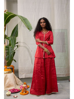 Raas Life - Red Dhara Kurta and Sharara