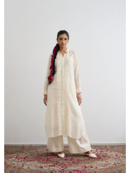 Raas Life - Off White Heer Thread Work Kurta and Pant with Slip