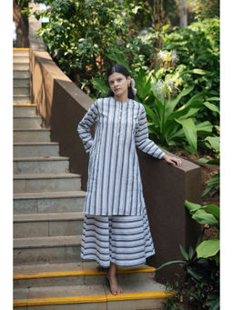 Raas Life - White Maria Stripes Kurta and Culottes