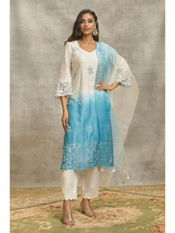 SURABHI ARYA - Multi-Color Chanderi Ombre Kurta With Pant and Dupatta