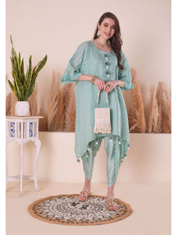 SURABHI ARYA - Blue Silk Embellished/Sequined Kurta With Dhoti Co-ords