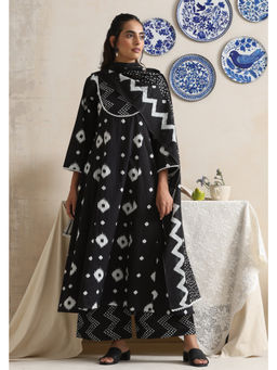 SUI KALA - Thea Black Bandhej Anarkali Set with Dupatta