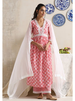 SUI KALA - Fern Pink Anarkali Set with Dupatta
