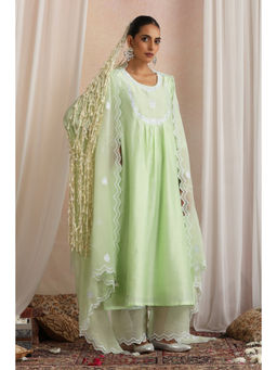 SUI KALA - Devika Pastel Green Embroidered Kurta Set with Dupatta