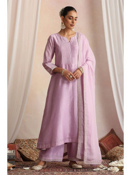 SUI KALA - Nimiti Lavender Embroidered Pintex Kurta Set with Dupatta