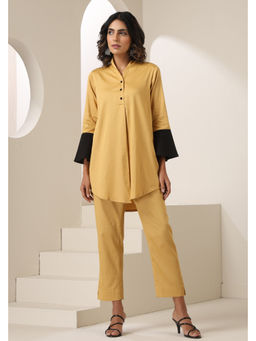 SUI KALA - Fariha Khaki Brown Cotton Co-ord Set