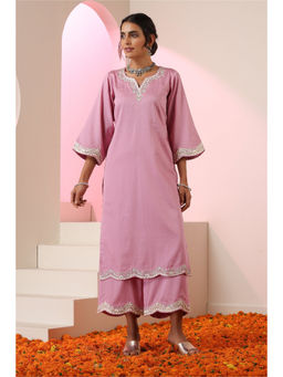 SUI KALA - Shubna Lavender Embroidered Kurta Set