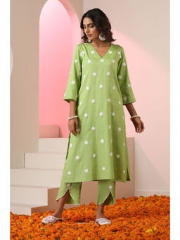 SUI KALA - Shanaya Floral Lime Green Kurta Set
