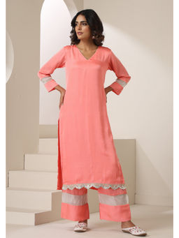 SUI KALA - Rasika Scalped Peach Kurta Set