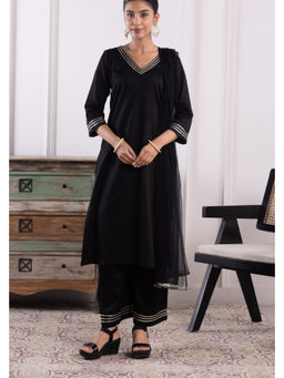 SUI KALA - Victoria Black Cotton Kurta Set with Dupatta