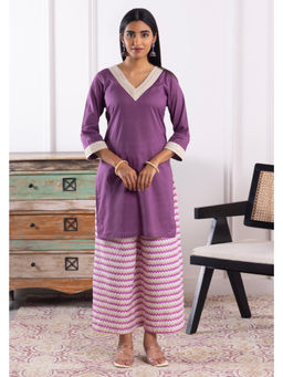SUI KALA - Sienna Purple Mulmul Kurta Set