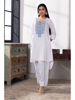 SUI KALA - Fiona Multicolored Thread Work Cotton Kurta Set