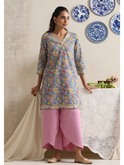 SUI KALA - Grace Multicolored Floral Handblock Kurta Set