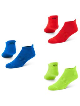 Dynamocks - Solid Multicolor Men Bamboo Ankle Length Socks - Free Size - Pack of 3 Pairs
