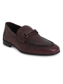Aldo - Circas Leather Maroon Textured Loafers