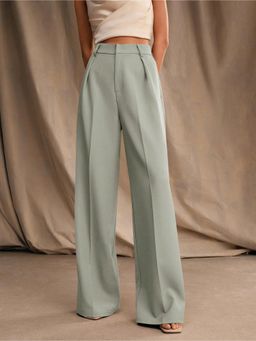 Fnocks - Aqua Casual High-Waisted Wide-Leg Baggy Pant for Women