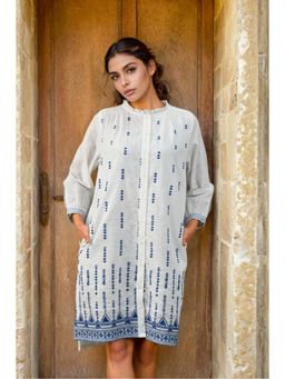 Zolo Label - Elegant White Embroidered Cotton Mini Dress