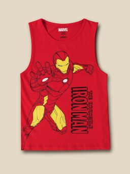 Kidsville - Kids Boys Iron Man Red Printed Tank T-Shirt