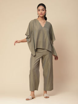 Aarke Ritu Kumar - Olive Solid Co-Ord (Set of 2)