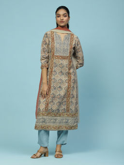 Aarke Ritu Kumar - Multi coloured Printed Kurta With Pant And Dupatta (Set of 3)