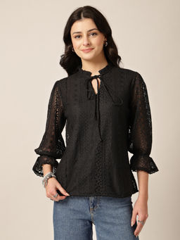 Style Quotient - Women Black Lace Top