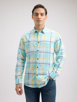 Pepe Jeans - Men Blue Check Full Sleeve Shirt