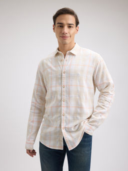 Pepe Jeans - Men Beige Check Full Sleeve Shirt