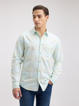Pepe Jeans - Men Green Oxford Check Full Sleeve Shirt
