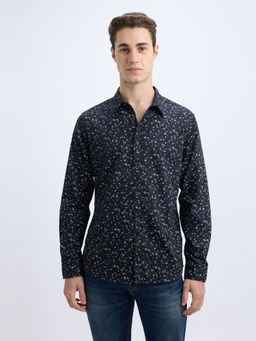 Pepe Jeans - Men Black All Over Minimal Priint Full Sleeve Shirt