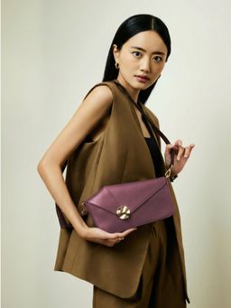 Everpret - Purple Andrea Convertible Clutch with Strap Sling Bag