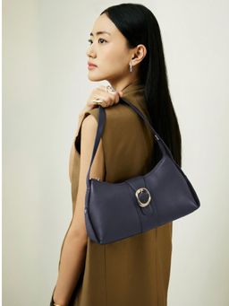 Everpret - Spacious Interior Navy Blue Ana Minimal Shoulder Bag