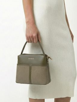 Everpret - Green Smart Organization Soline Compact Satchel Bag with Detachable Strap