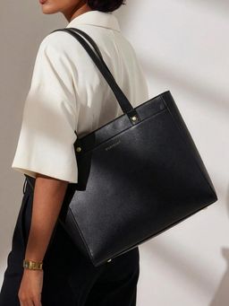 Everpret - Black Trolley Sleeve and Pockets Work Tote Laptop Bag