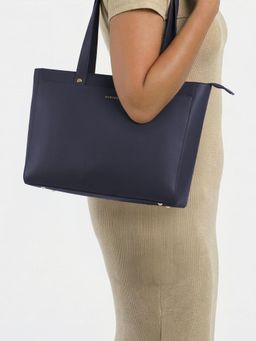 Everpret - Blue Trolley Sleeve and Pockets Work Tote Laptop Bag