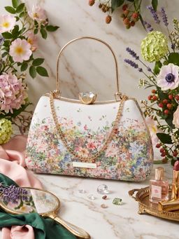 ESBEDA - White Blossom Charm Frame Clutch (S)