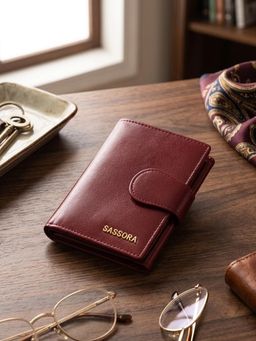 Sassora - Womens Genuine Leather RFID Blocking High-Capacity Wallet (M)