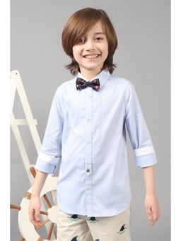 One Friday - Boys Cotton Full Sleeves Shirt with Bow (Set of 2)