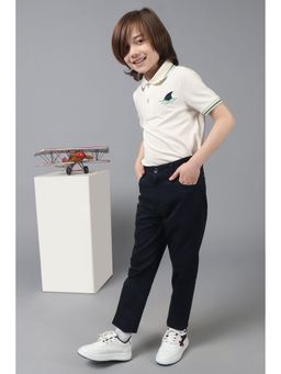 One Friday - Boys Navy Blue Stretchable Pants with Pockets