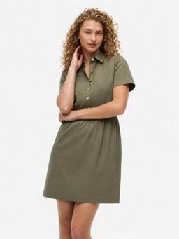 Tommy Hilfiger - Olive Cotton Spread Collar Mini Dress
