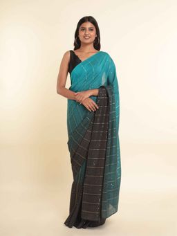 Suta - Blue Embellished Liva Saree