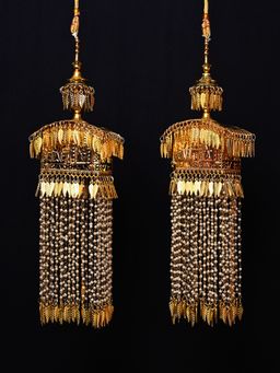 AG'S - Vrinda White Pearl Hanging With Doli Motifs Gold Plated Kalire