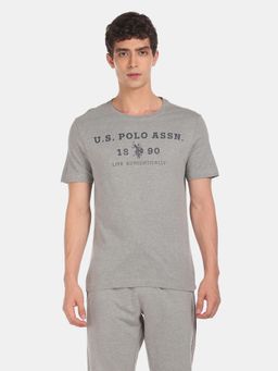 U.S. POLO ASSN. - Men Grey I683 Comfort Fit Printed Cotton Viscose Polyester T-shirt