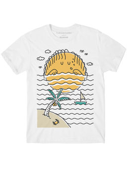 THREADCURRY - Sun Sleep Boys Graphic Printed T-Shirt - White