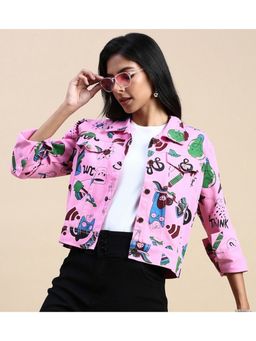 Voxati - Womens Denim Jacket -Pink