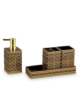 Freelance - Soho Premium Polyresin 4 Pcs Bathroom Set-Dispenser Holder Tumbler & Soap Dish