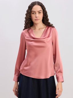 VERO MODA - Women Blush Pink Cowl Neck Top
