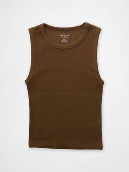 American Eagle - Brown Solid Tank Top