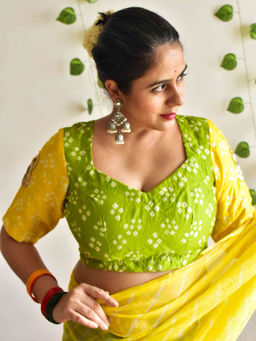 Sundarii - Mithaas Handloom Chanderi Bandhani Stitched Blouse