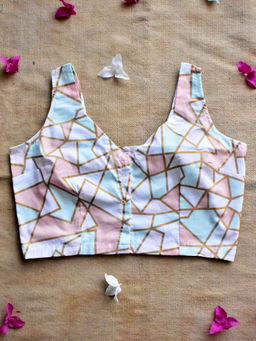 Sundarii - Multi-Color Rose Printed Stitched Blouse