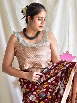 Sundarii - Tanchoi Mulberry Silk Handwoven Stitched Blouse